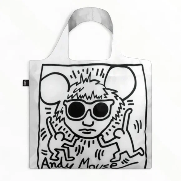 NEW Keith Haring's Andy Mouse Reusable Shopping Bag LOQI Museum BESTSELLER NWT - Picture 2 of 5
